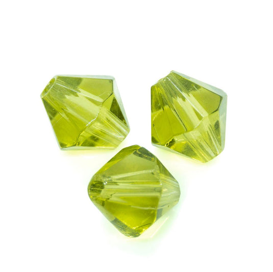 Crystal Glass Bicone 8mm Light Olive - Affordable Jewellery Supplies