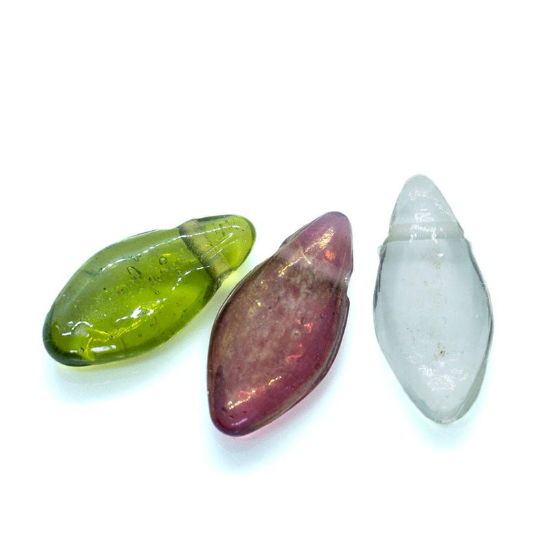 Load image into Gallery viewer, Indian Glass Lampwork Teardrop Bead 25mm Clear - Affordable Jewellery Supplies
