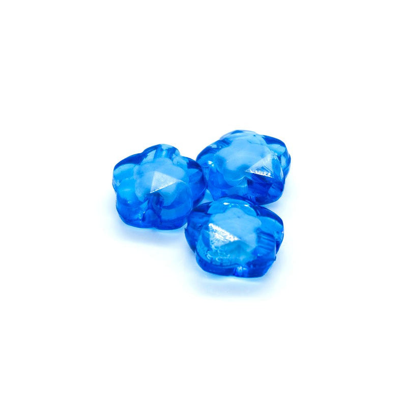 Load image into Gallery viewer, Bead in Bead - Flower 13mm x 13.5mm Blue - Affordable Jewellery Supplies
