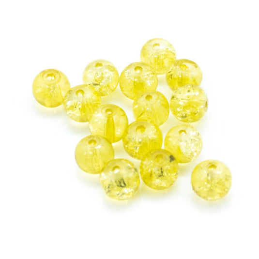 Glass Crackle Beads 3mm Yellow - Affordable Jewellery Supplies