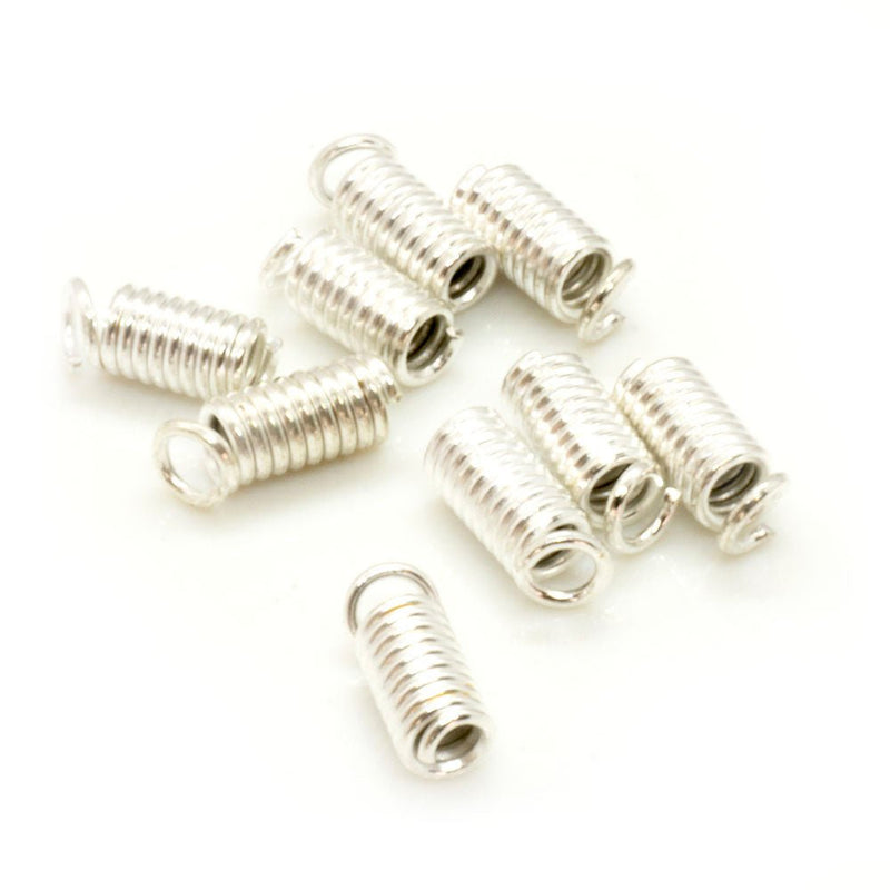 Load image into Gallery viewer, Spring Coil End 3mm x 7mm Silver - Affordable Jewellery Supplies
