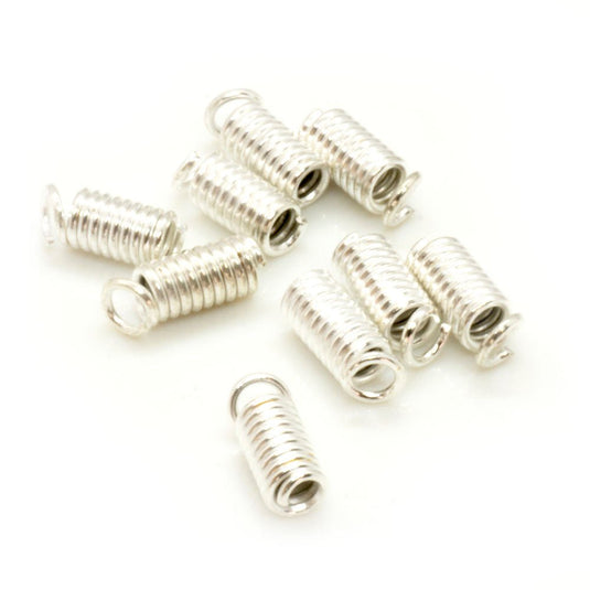 Spring Coil End 3mm x 7mm Silver - Affordable Jewellery Supplies