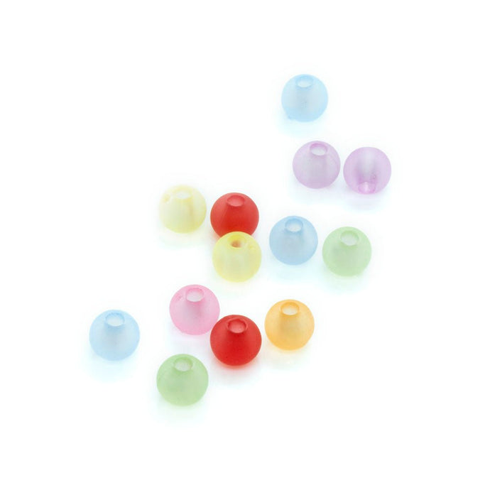 Frosted Round Acrylic Beads Mix 4mm - Affordable Jewellery Supplies