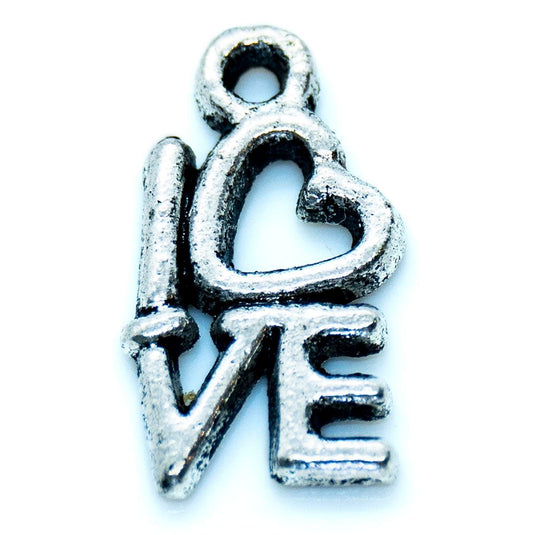 Love Charm 19mm x 8mm Tibetan Silver - Affordable Jewellery Supplies