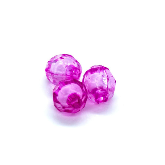 Bead in Bead Faceted Round 8mm Dark Pink - Affordable Jewellery Supplies
