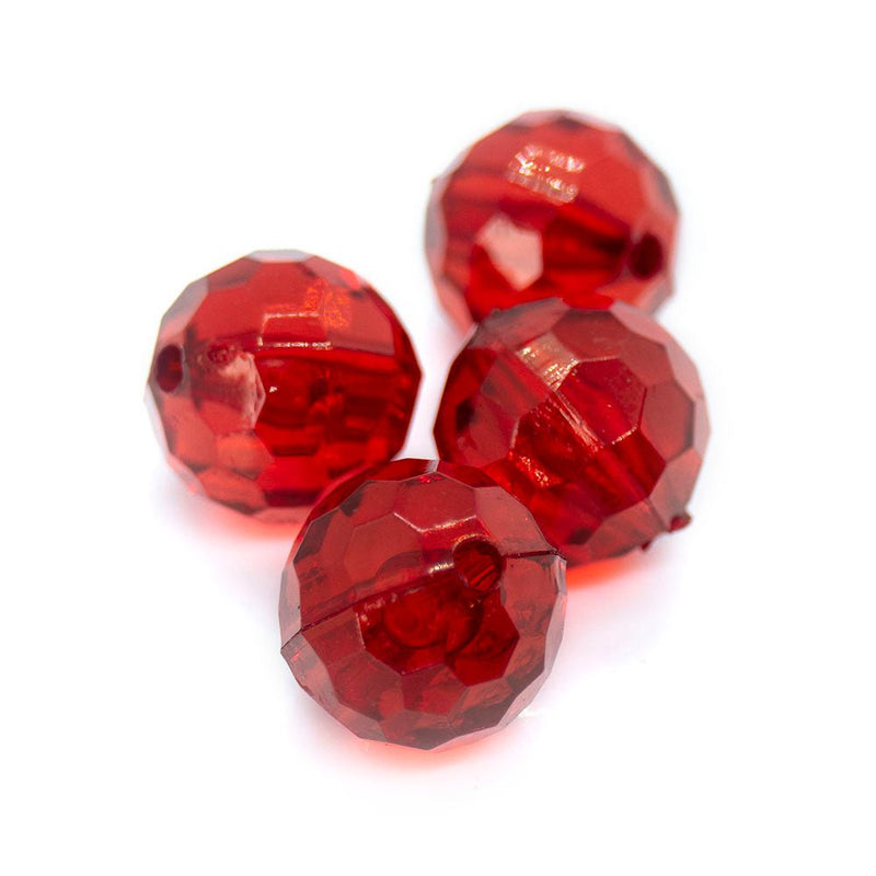 Load image into Gallery viewer, Acrylic Faceted Round 12mm Red - Affordable Jewellery Supplies

