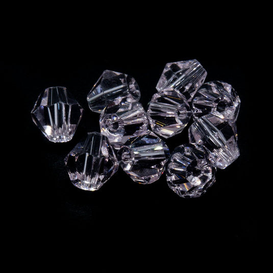 Crystal Glass Faceted Bicone 3mm Light Pink - Affordable Jewellery Supplies