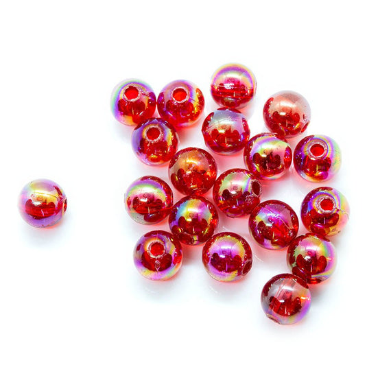 Eco-Friendly Transparent Beads 6mm Red - Affordable Jewellery Supplies