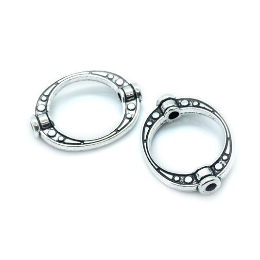 Donut Bead Frame Ring 19mm x 14.5mm x 3.5mm Antique Silver - Affordable Jewellery Supplies