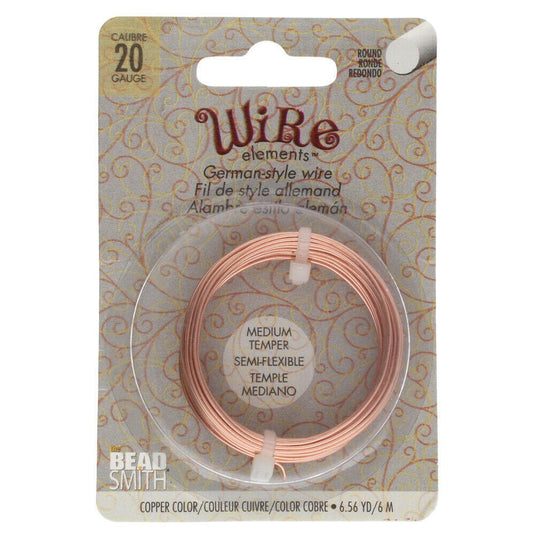 Beadsmith German Style Wire 20 Gauge 6m Copper - Affordable Jewellery Supplies