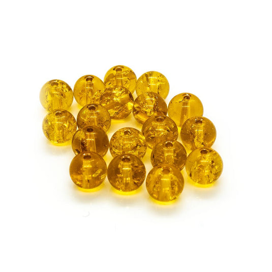Glass Crackle Beads 6mm Topaz - Affordable Jewellery Supplies
