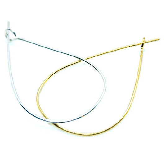 Teardrop Hoop Earwire 27mm x 17mm Gold - Affordable Jewellery Supplies