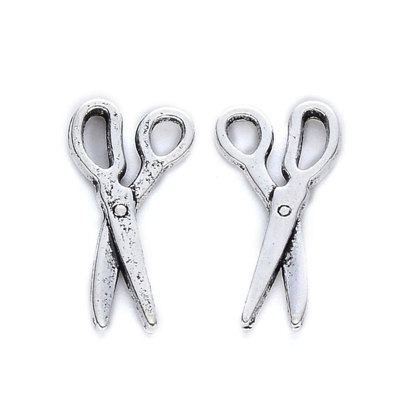 Load image into Gallery viewer, Tibetan Style Scissor Charm 18mm x 9mm x 1.5mm Antique Silver - Affordable Jewellery Supplies
