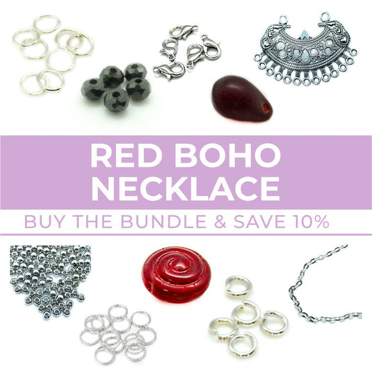 Red Boho Necklace Bundle - Affordable Jewellery Supplies