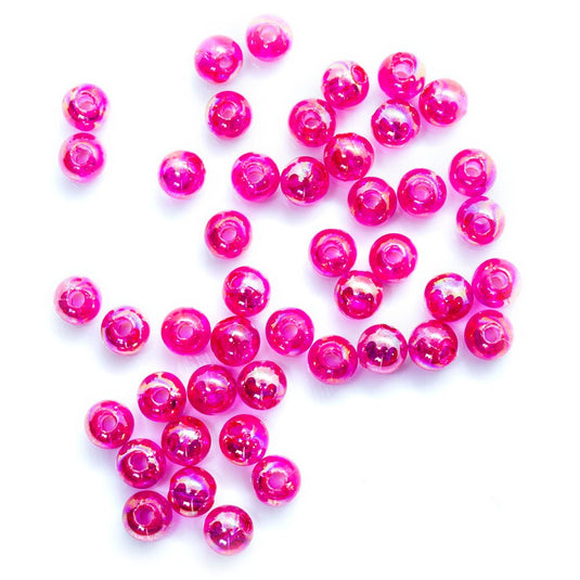 Eco-Friendly Transparent Beads 4mm Fuchsia - Affordable Jewellery Supplies