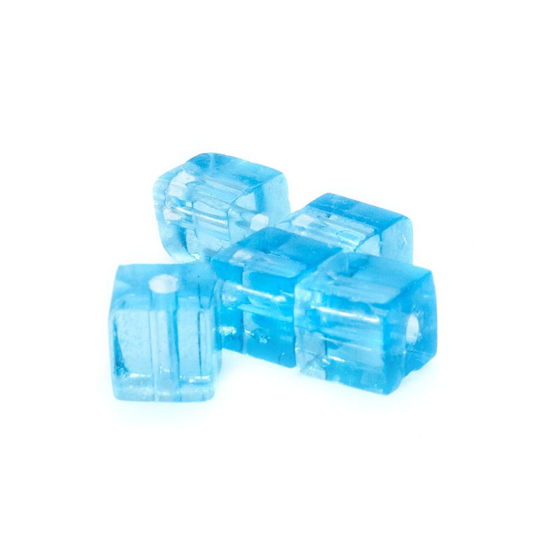 Load image into Gallery viewer, Crystal Glass Cube 5mm Indicolite - Affordable Jewellery Supplies
