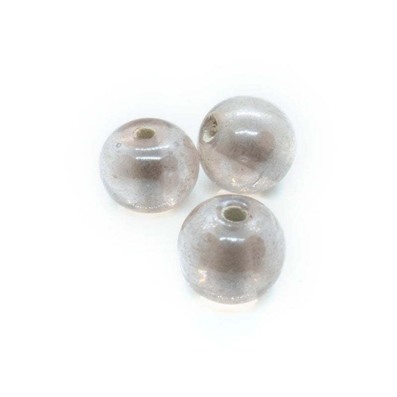 Load image into Gallery viewer, Indian Glass Lampwork Transparent Round 12mm Moonstone - Affordable Jewellery Supplies

