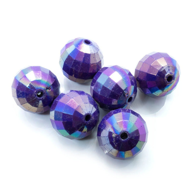 Load image into Gallery viewer, Bubblegum Acrylic Beads Faceted 20mm Purple - Affordable Jewellery Supplies
