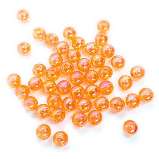 Eco-Friendly Transparent Beads 6mm Orange - Affordable Jewellery Supplies