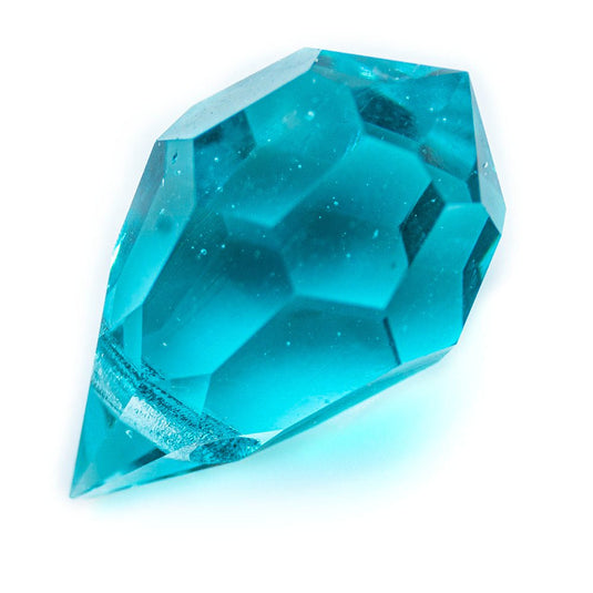Czech Glass Faceted Drop 10mm x 6mm Blue Zircon - Affordable Jewellery Supplies