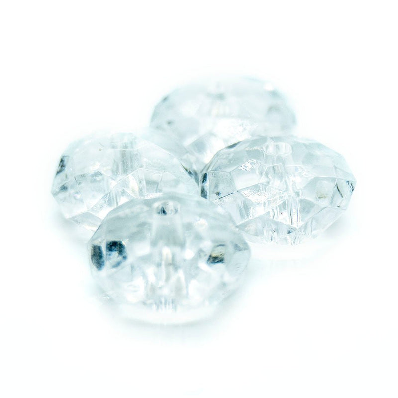 Load image into Gallery viewer, Acrylic Faceted Rondelle 12mm x 7mm Clear - Affordable Jewellery Supplies
