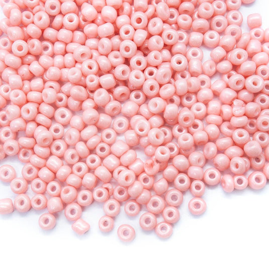 Baking Glass Seed Beads 8/0 3-3.5mm x 2mm Pink - Affordable Jewellery Supplies
