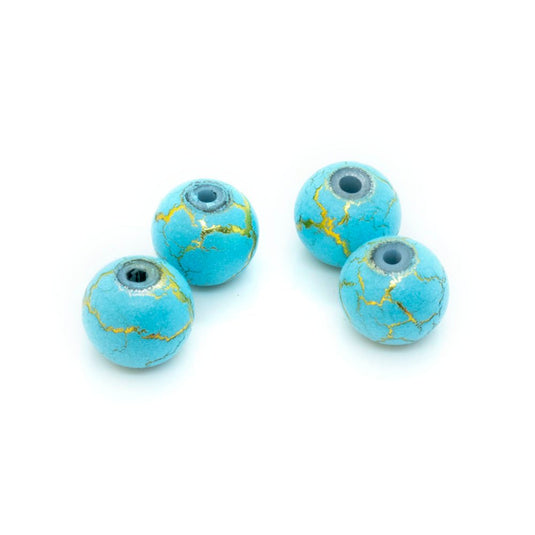 Gold Desert Sun Beads 8mm Turquoise - Affordable Jewellery Supplies
