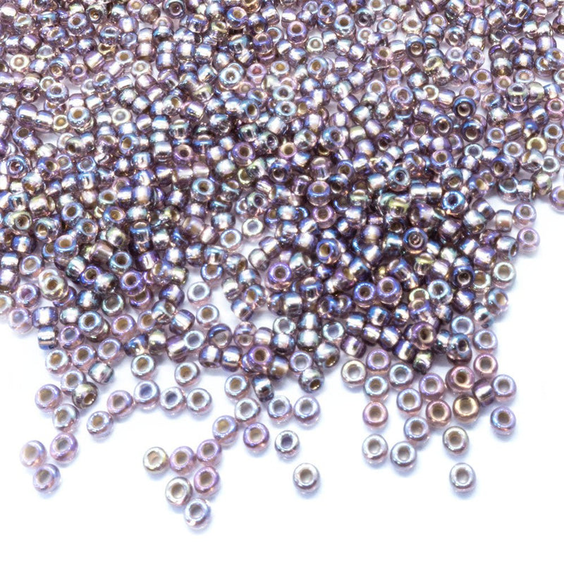 Load image into Gallery viewer, Miyuki Rocailles Silver Lined Seed Beads 11/0 Smoky Amethyst AB - Affordable Jewellery Supplies
