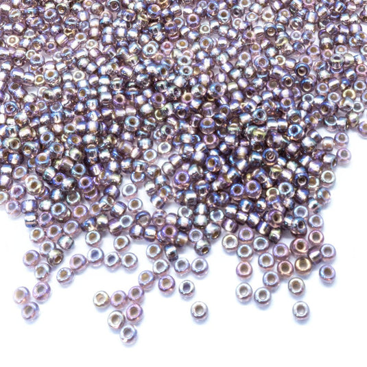 Miyuki Rocailles Silver Lined Seed Beads 11/0 Smoky Amethyst AB - Affordable Jewellery Supplies