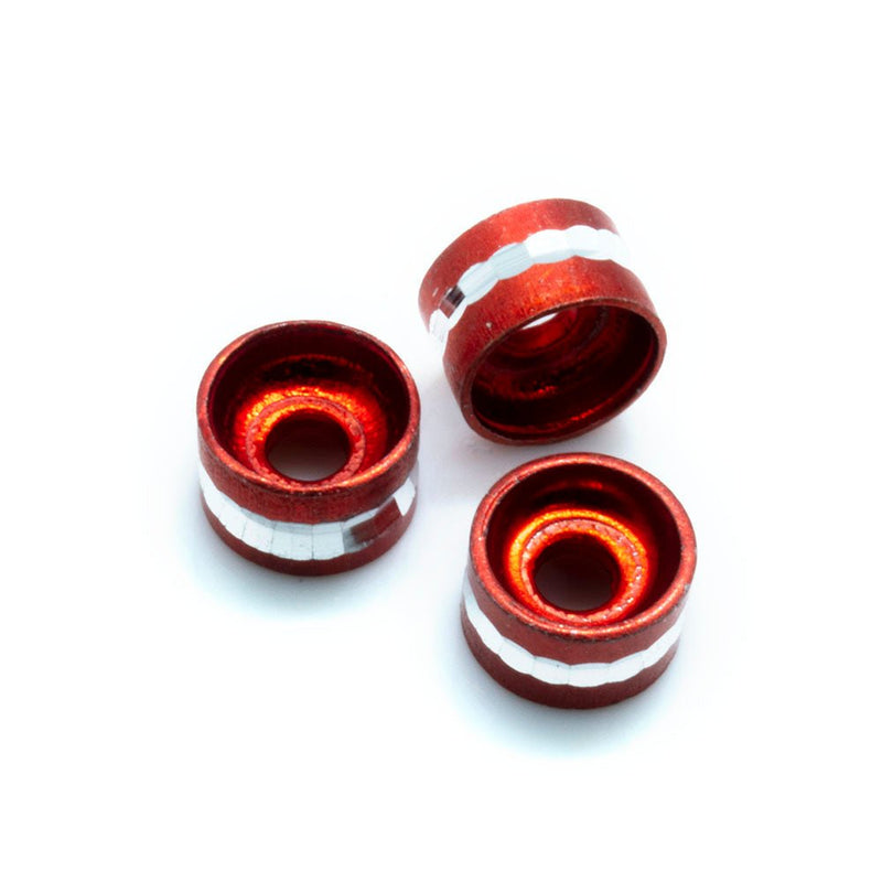 Load image into Gallery viewer, Aluminium Tube 6mm x 4mm Red - Affordable Jewellery Supplies
