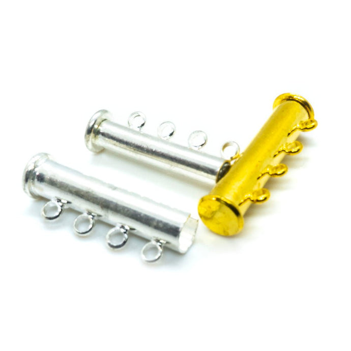 Magnetic Slide Lock Tube Clasp 26mm x 10mm Gold Plated - Affordable Jewellery Supplies