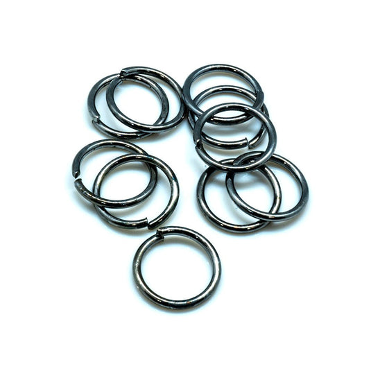 Jump Rings Round 5g 10mm x 1.2mm Black plated - Affordable Jewellery Supplies