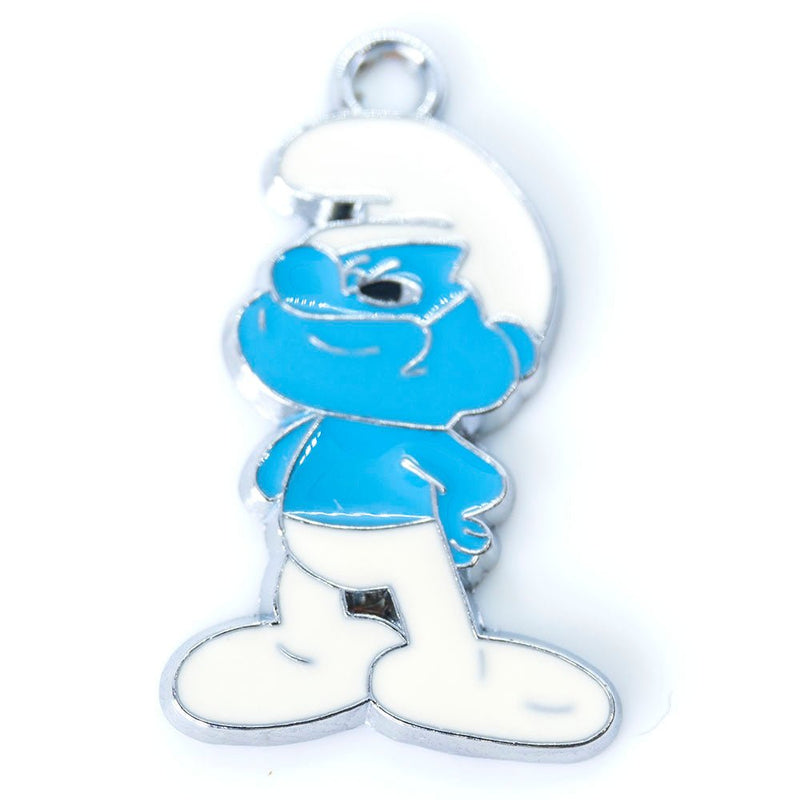 Load image into Gallery viewer, Smurf Enamel Pendant 35mm E - Affordable Jewellery Supplies
