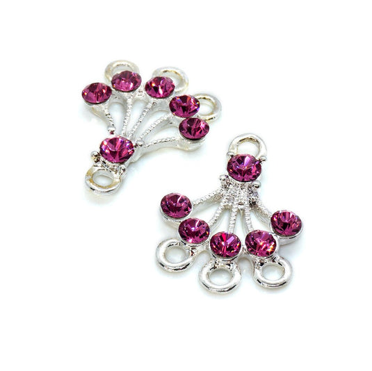 Drops with Swarovski Crystals 18mm x 13mm Rose - Affordable Jewellery Supplies
