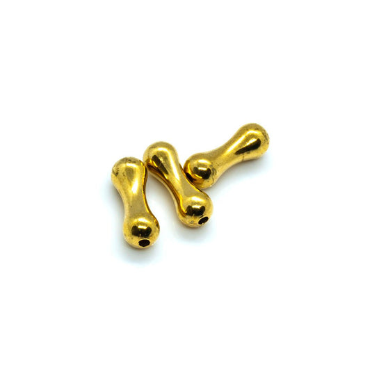 Dogbone 9mm x 3mm Gold plated - Affordable Jewellery Supplies