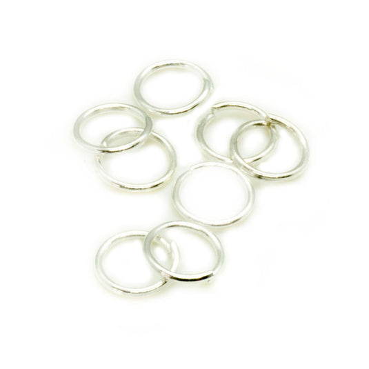 Jump Rings Round 6mm x 0.6mm Silver plated - Affordable Jewellery Supplies