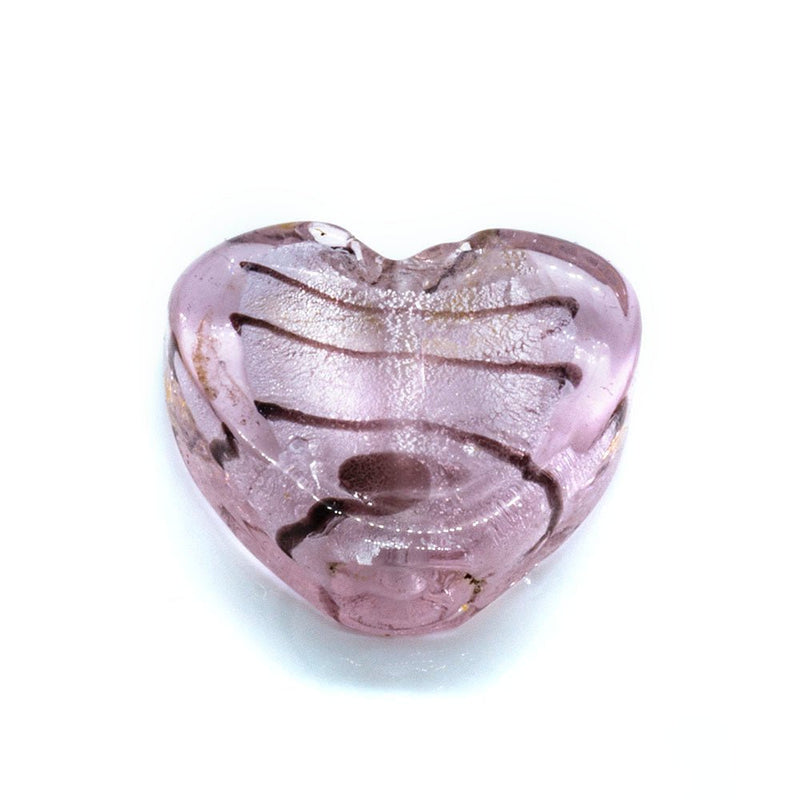 Load image into Gallery viewer, Glass Foil Lined Heart 20mm Rose - Affordable Jewellery Supplies
