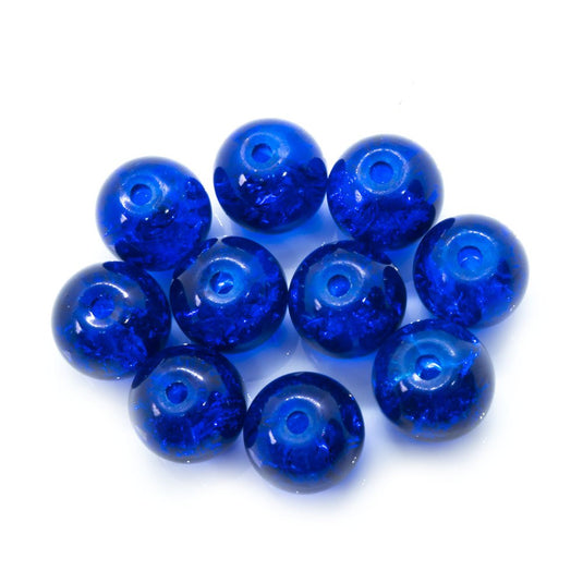 Glass Crackle Beads 8mm Blue - Affordable Jewellery Supplies
