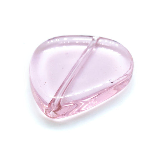 Glass Heart 18mm x 16mm Pink - Affordable Jewellery Supplies