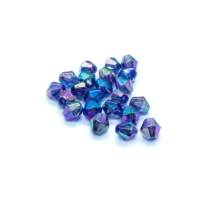 Load image into Gallery viewer, Acrylic Bicone 6mm Purple AB - Affordable Jewellery Supplies
