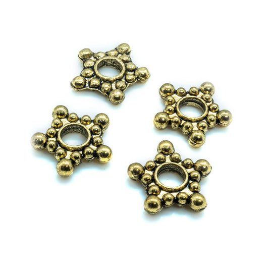 Beaded Rondelle Star 8mm x 3mm Antique gold - Affordable Jewellery Supplies