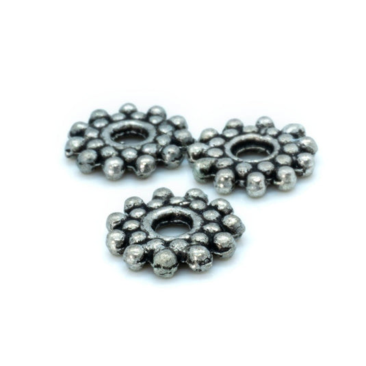 Beaded Rondelle 9mm Antique Silver - Affordable Jewellery Supplies