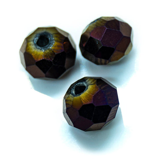 Austrian Crystal Faceted Rondelle 8mm x 6mm Bronze AB - Affordable Jewellery Supplies