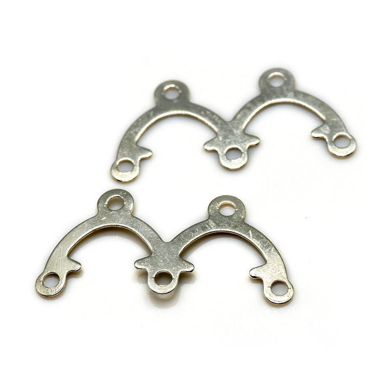 Load image into Gallery viewer, Link Connector Double U Shaped 18mm x 9mm Silver - Affordable Jewellery Supplies
