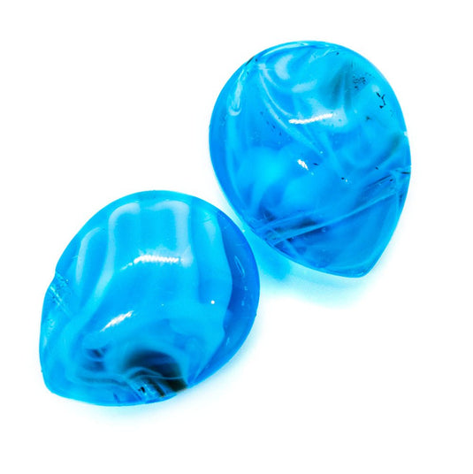 Millefiori Glass Teardrop Bead 14mm x 12mm x 5mm Aqua - Affordable Jewellery Supplies