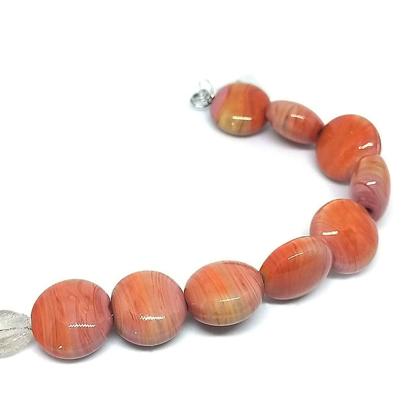 Load image into Gallery viewer, GlaesDesign Handmade Lampwork Glass Beads 18mm x 18mm x 12mm Terracotta - Affordable Jewellery Supplies

