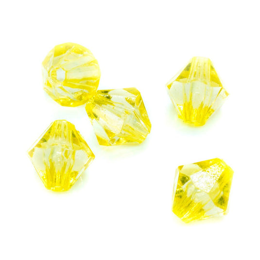 Acrylic Bicone 6mm Yellow - Affordable Jewellery Supplies