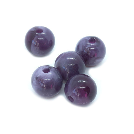 Acrylic Round Imitation Gemstone 10mm Purple - Affordable Jewellery Supplies