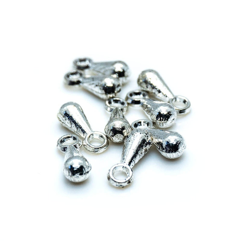Load image into Gallery viewer, Teardrop Chain End Dangle 7mm Silver - Affordable Jewellery Supplies
