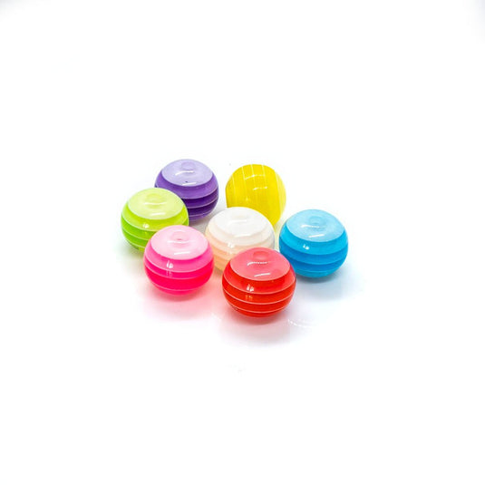 Bubblegum Striped Resin Beads 12mm Mixed - Affordable Jewellery Supplies